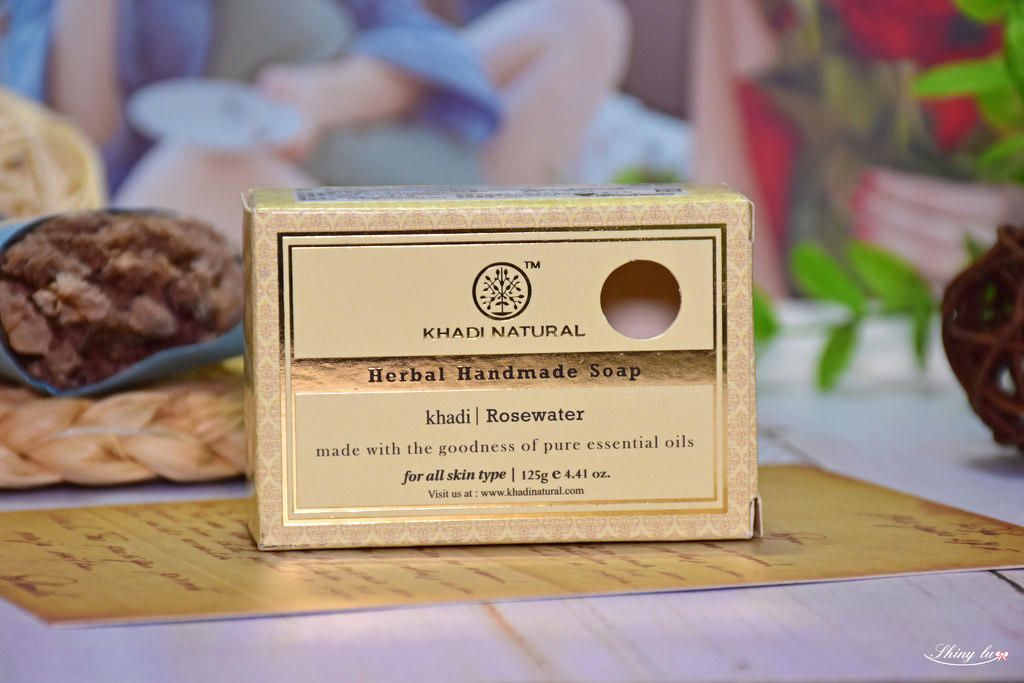 好用肥皂大評比26印度Khadi 草本玫瑰水手工精油香皂.JPG