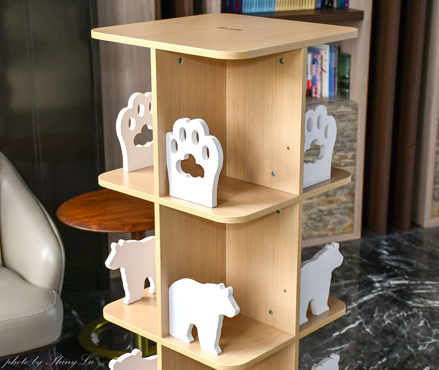 旋轉書架好用嗎【jolly小熊旋轉書櫃】早鳥限量買就送小朋友單人閱讀沙發