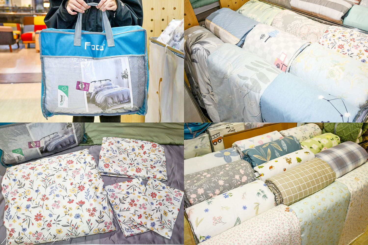 iFG遠雄廣場《貝翠絲寢具》開館慶 v.s 生活工場outlet特賣，天絲床包枕套組二組1800元，泰國乳膠枕1388買一送一