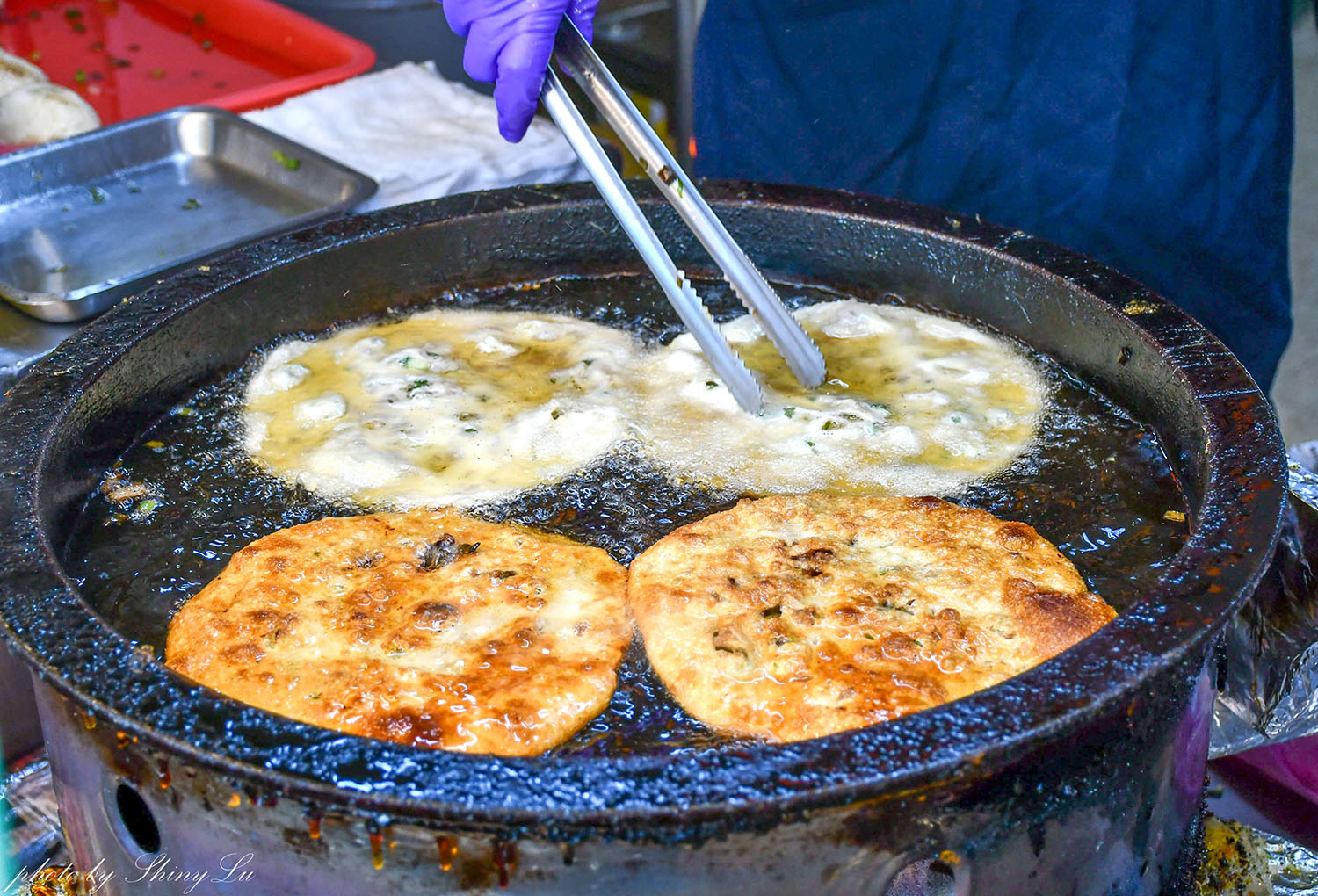 招牌倒過來！鮮肉蔥油餅 (高雄蔥油餅)大園小吃推薦