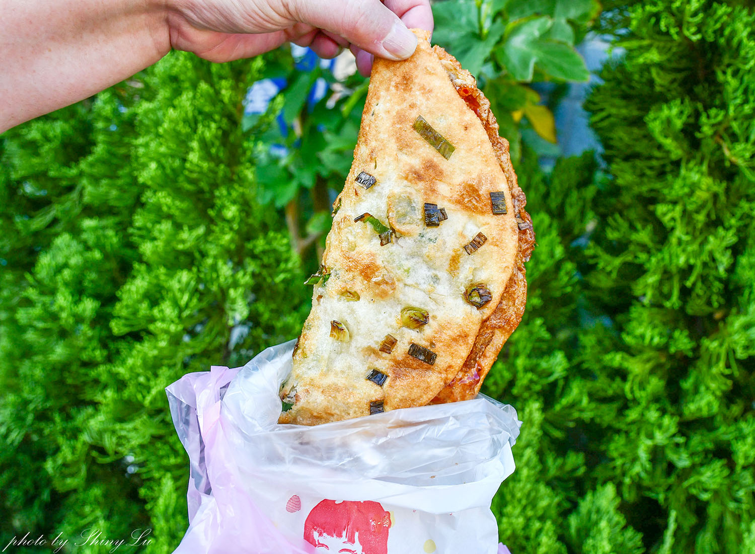 招牌倒過來！鮮肉蔥油餅 (高雄蔥油餅)大園小吃推薦