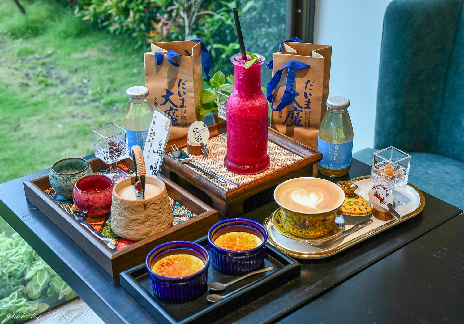 宜蘭梅花湖餐廳【大魔遇見熊】點和牛海鮮雙人套餐，還附加一樓咖啡廳飲品/點心/伴手禮