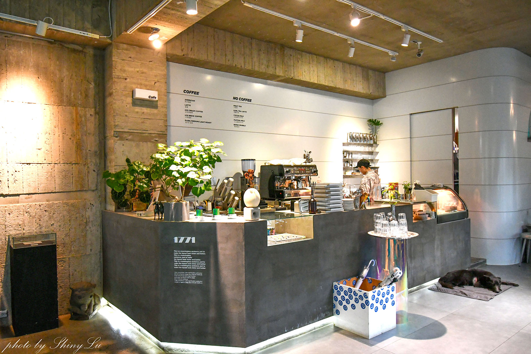 1771 Studio，挑高清水模，桃園大園寵物友善咖啡廳